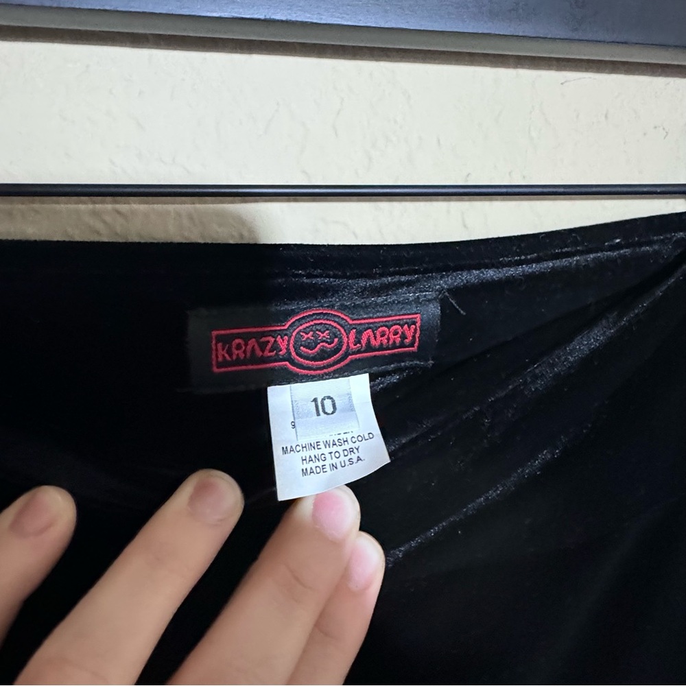 Women's Krazy Larry Black Velour Pull On Pants Sz 10 Velvet Stretch Trouser USA - Picture 5 of 7